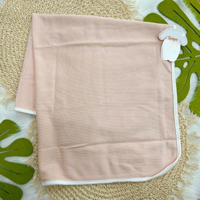 Saída de Maternidade Tricotil (Tricot 100% Algodão) - Salmão com Rosas